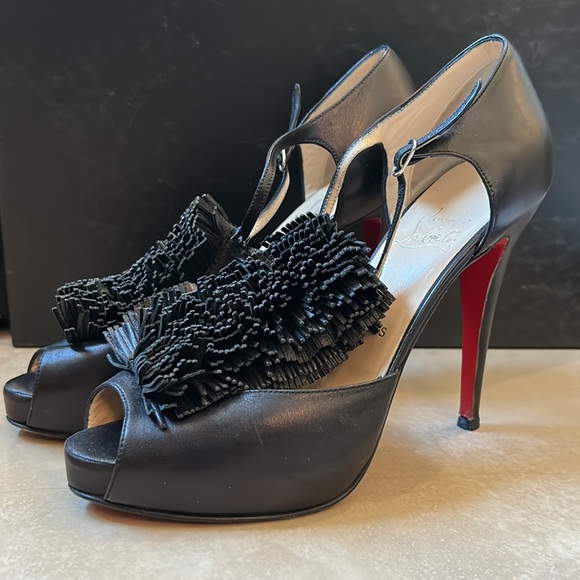 Black Fringe CL Stiletos - Picture 3 of 10